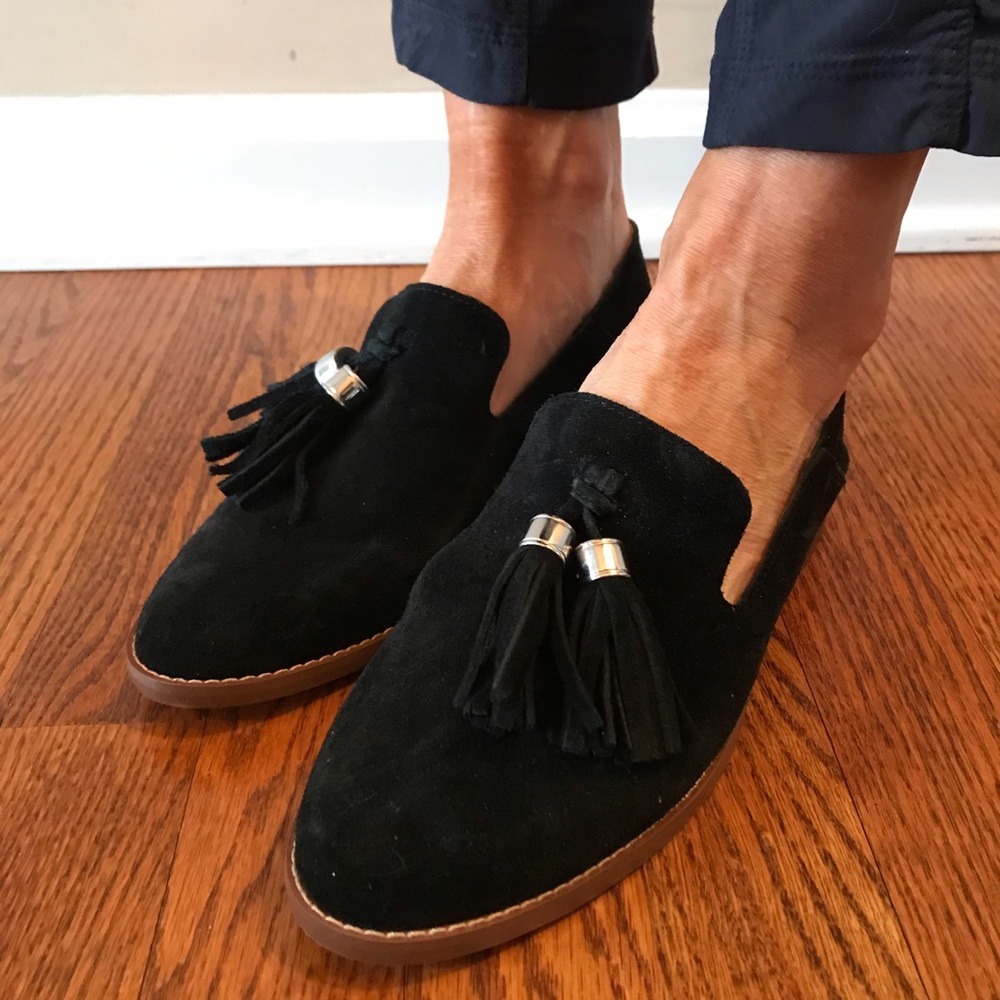 Black Suede Loafer by Franco Sarto